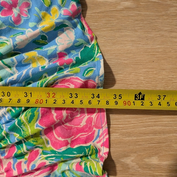 Lilly Pulitzer Kassie Wrap Ruffle Dress Women's M Blue Bunny Business Zanzibar - Picture 10 of 10